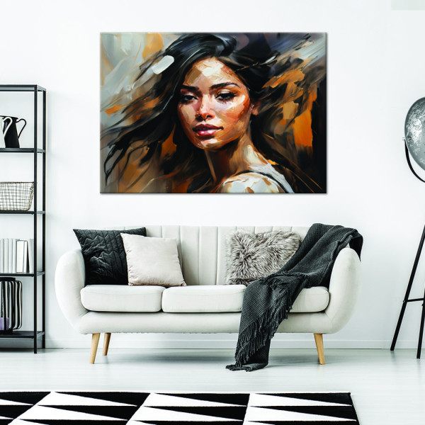 Feeby Obraz na płótnie, Kobieta Glamour Brązowy 60x40