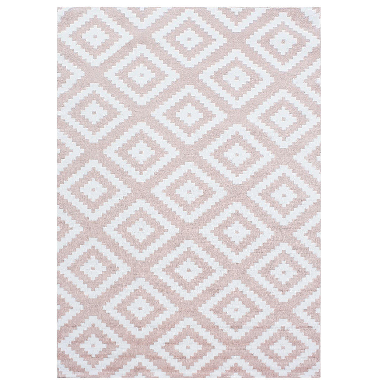 SCANDINAVE - Tapis nordic à losanges rose 80x150cm