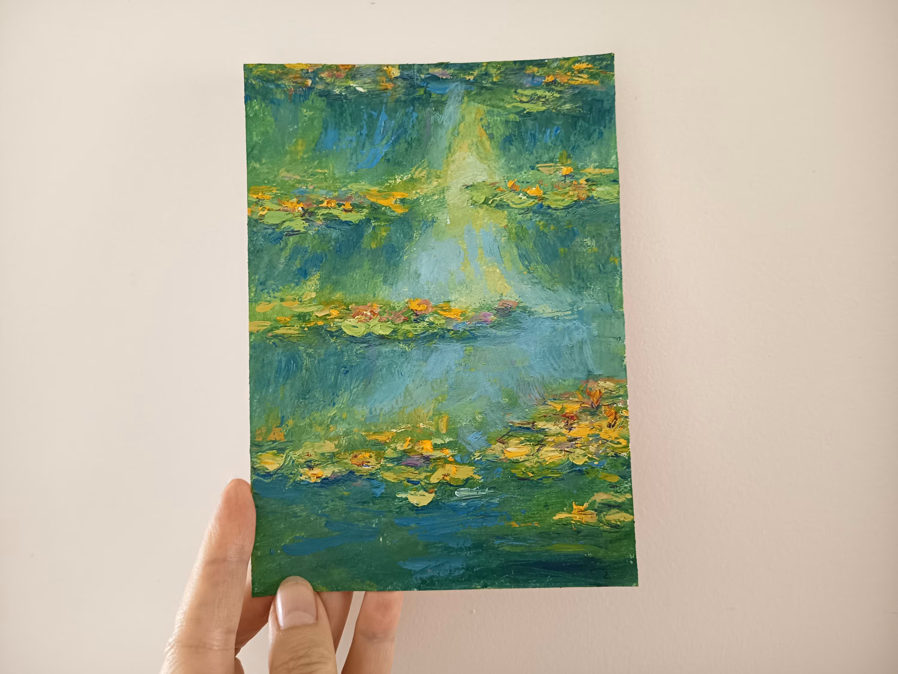 Lily Pond Painting Water Lilies Original Artwork