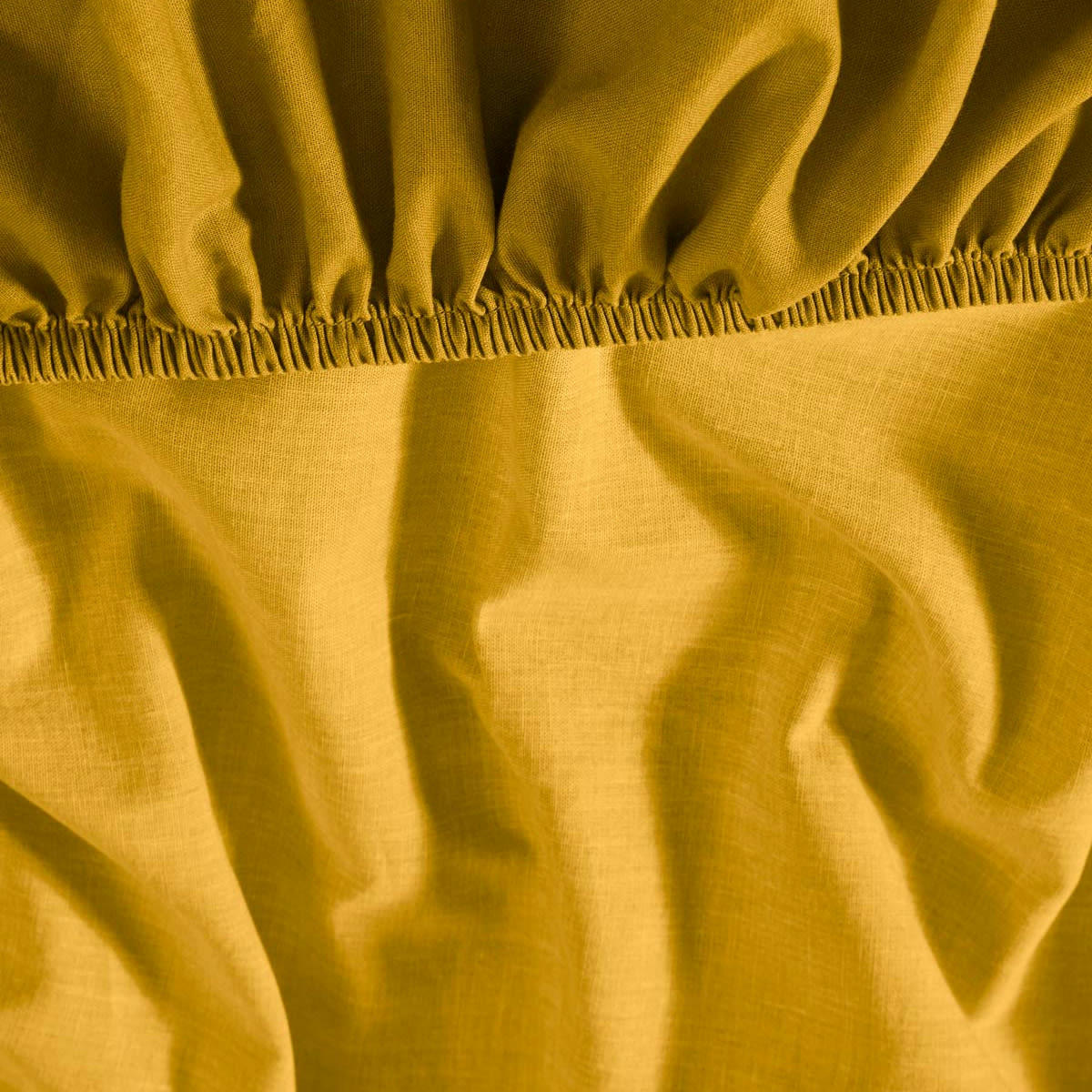 ORGANIKA - Drap housse en coton bio lavé Miel 140x190 cm