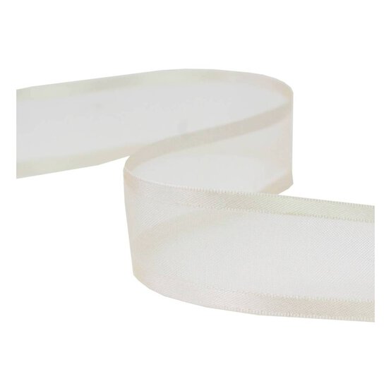 Ivory Organza Satin-Edged Ribbon 25mm x 4m