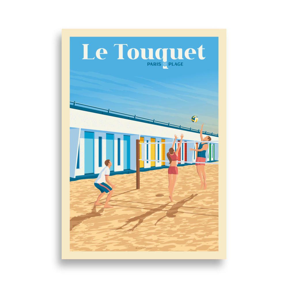- Affiche Le Touquet-Paris-Plage France| Les cabines 21x29,7 cm