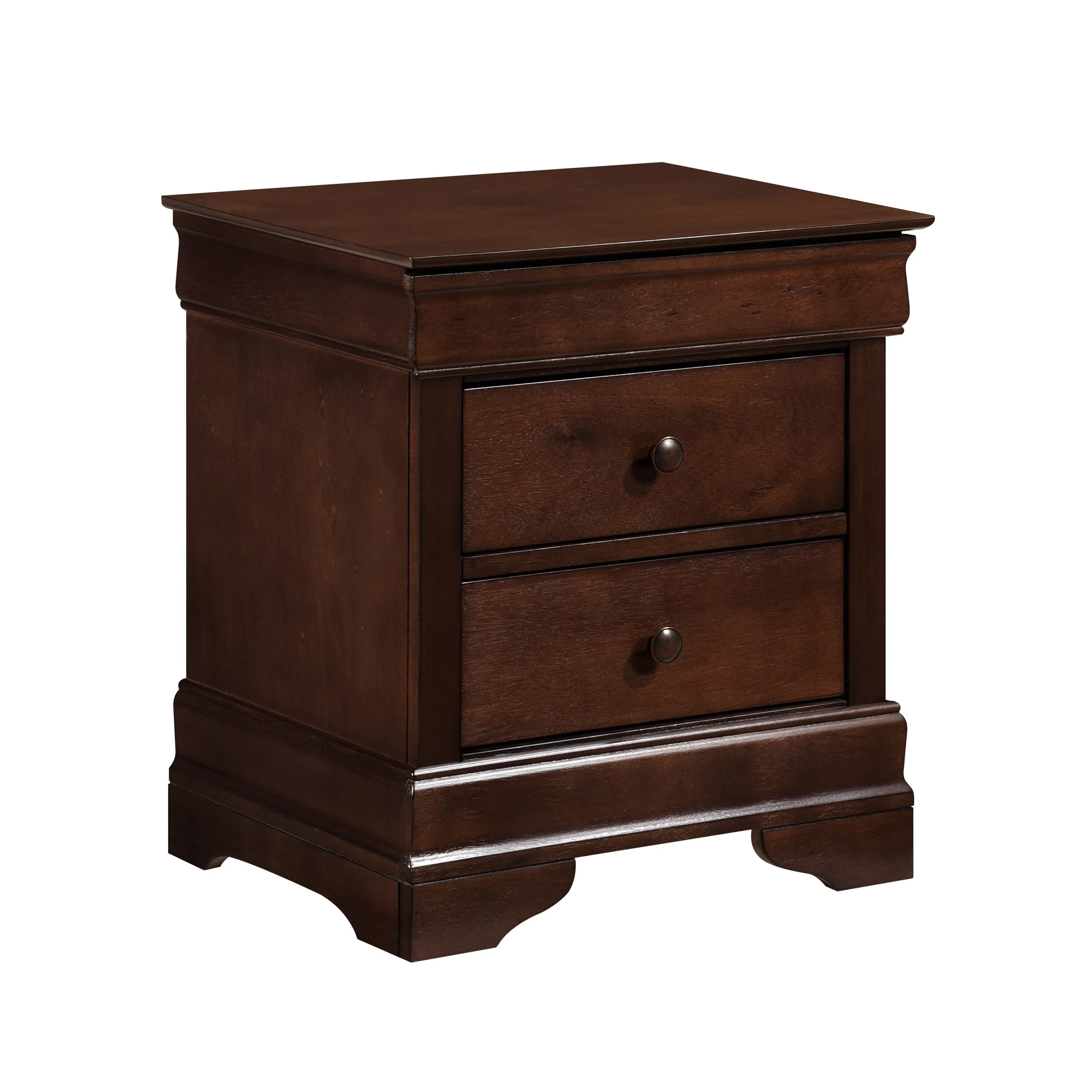 Louis Philippe Style 1pc Nightstand of Drawers Okume Veneer Bedroom Furniture