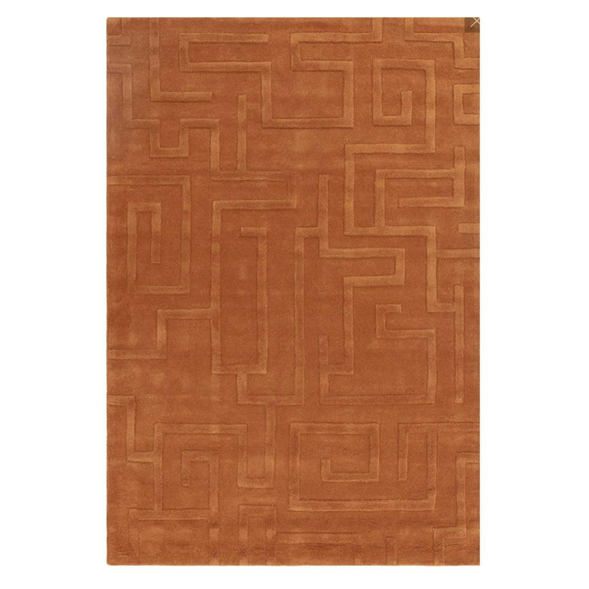 ZEMA - Tapis de salon en laine orange 120x170 cm