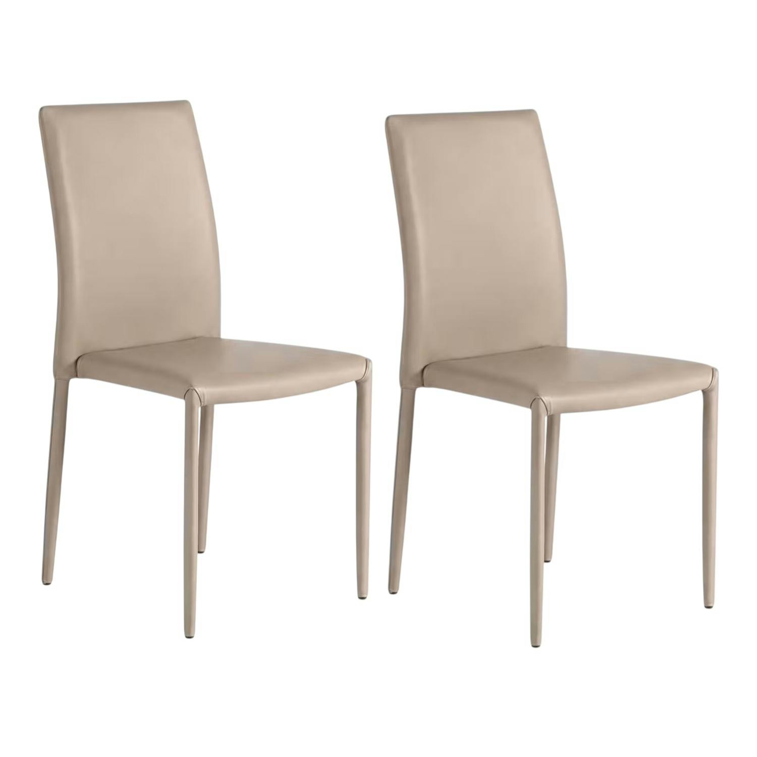 Chaise de salle à manger taupe moderne (lot de 2) LORA