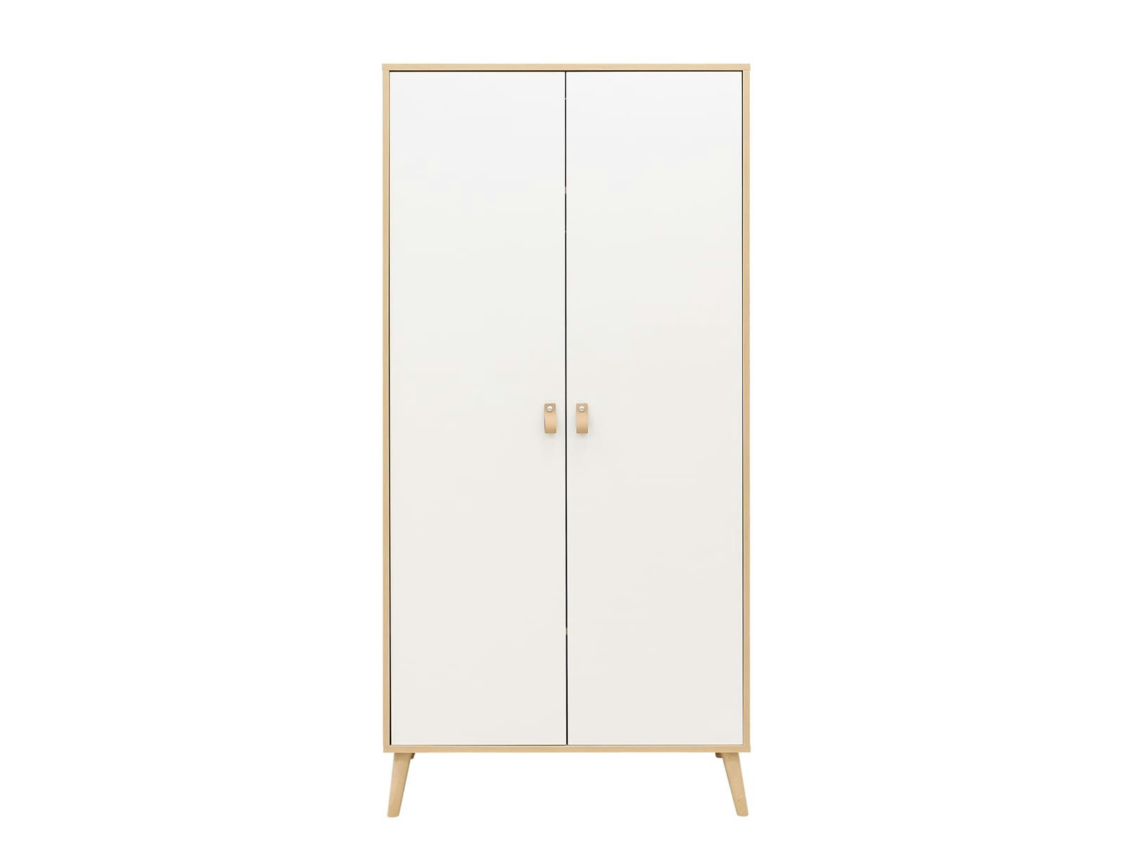 JORT - Armoire 2-portes en panneaux de particules et hêtre blanc