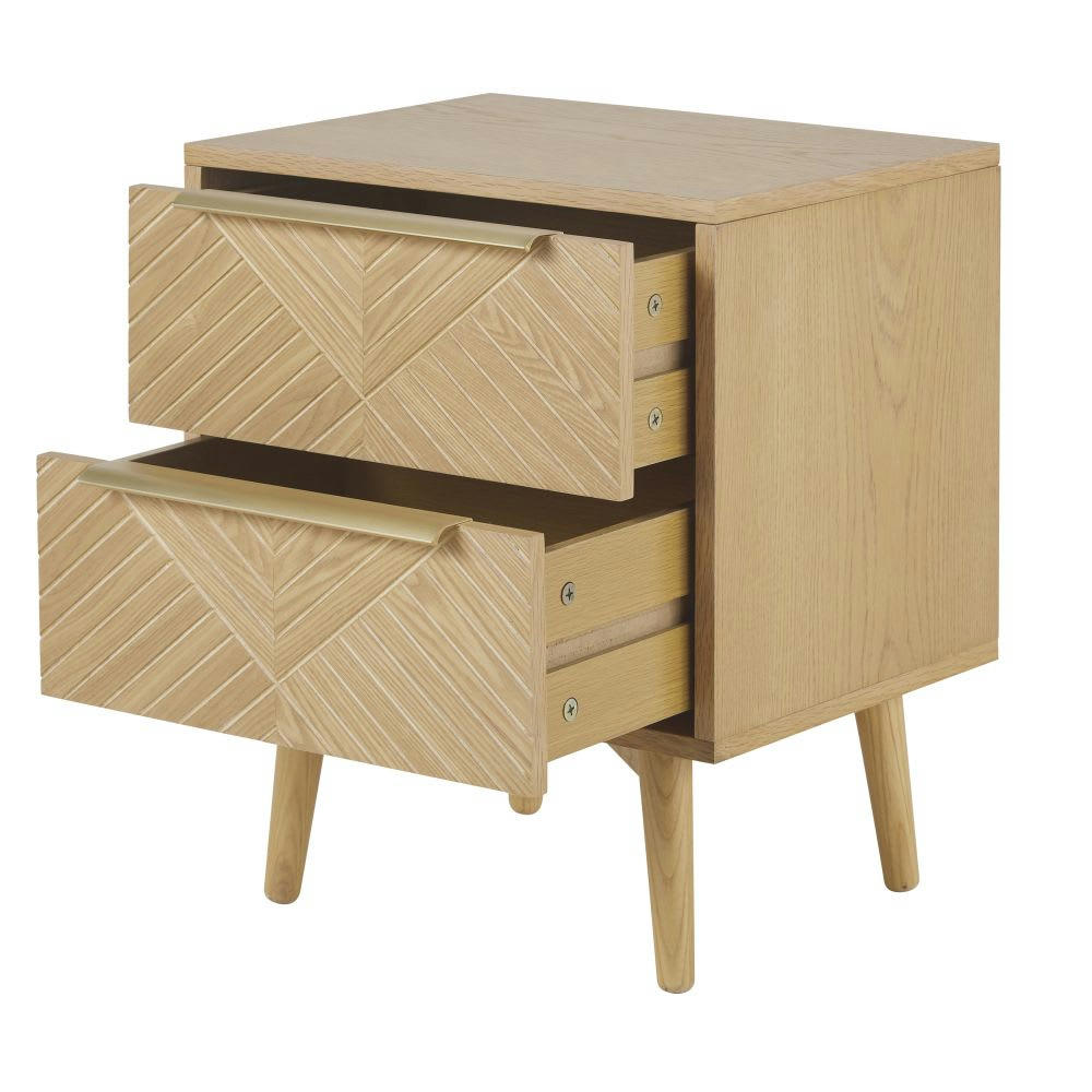 Axelle - Table de chevet 2 tiroirs scultpée