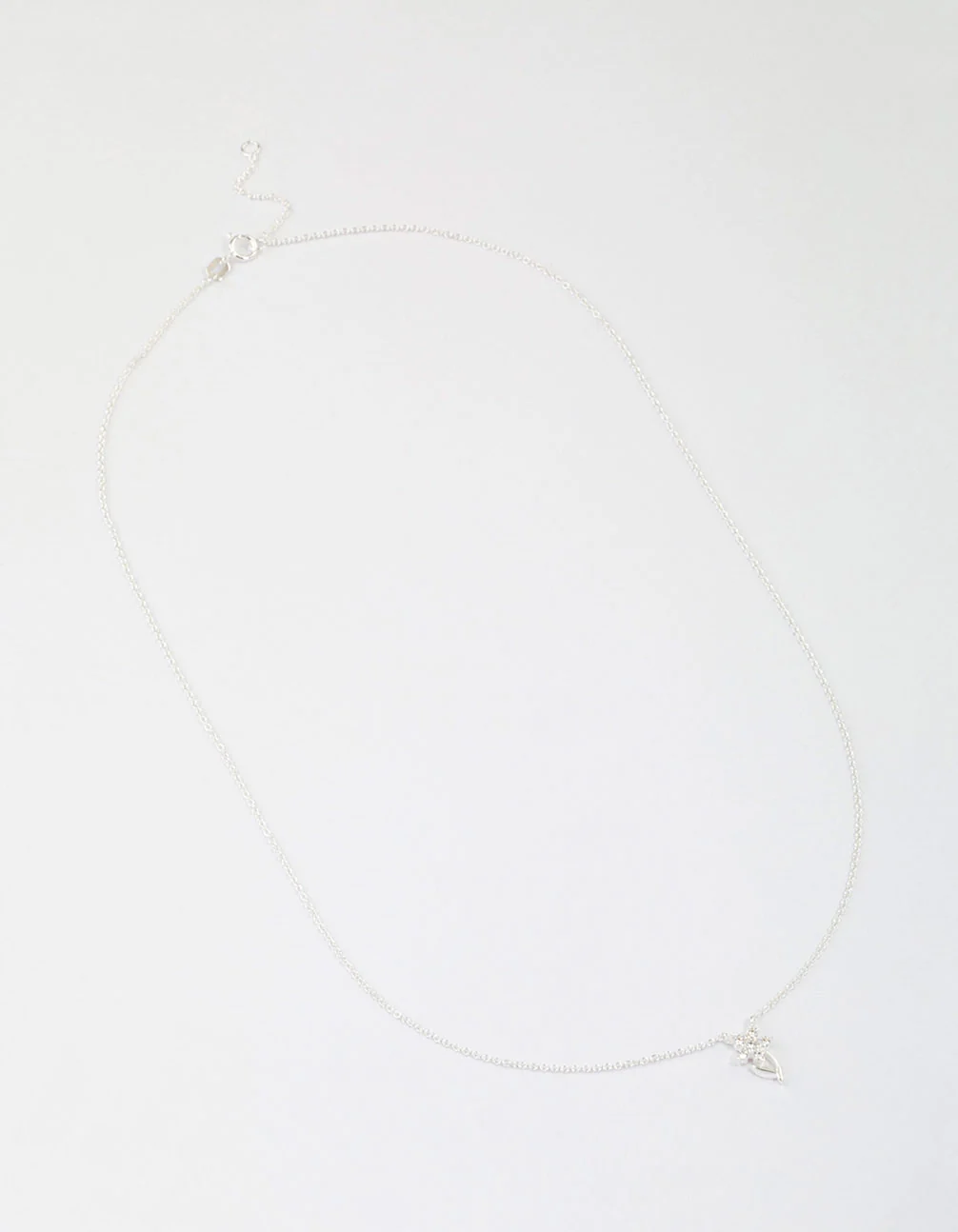 Sterling Silver Cubic Zirconia Stem Necklace