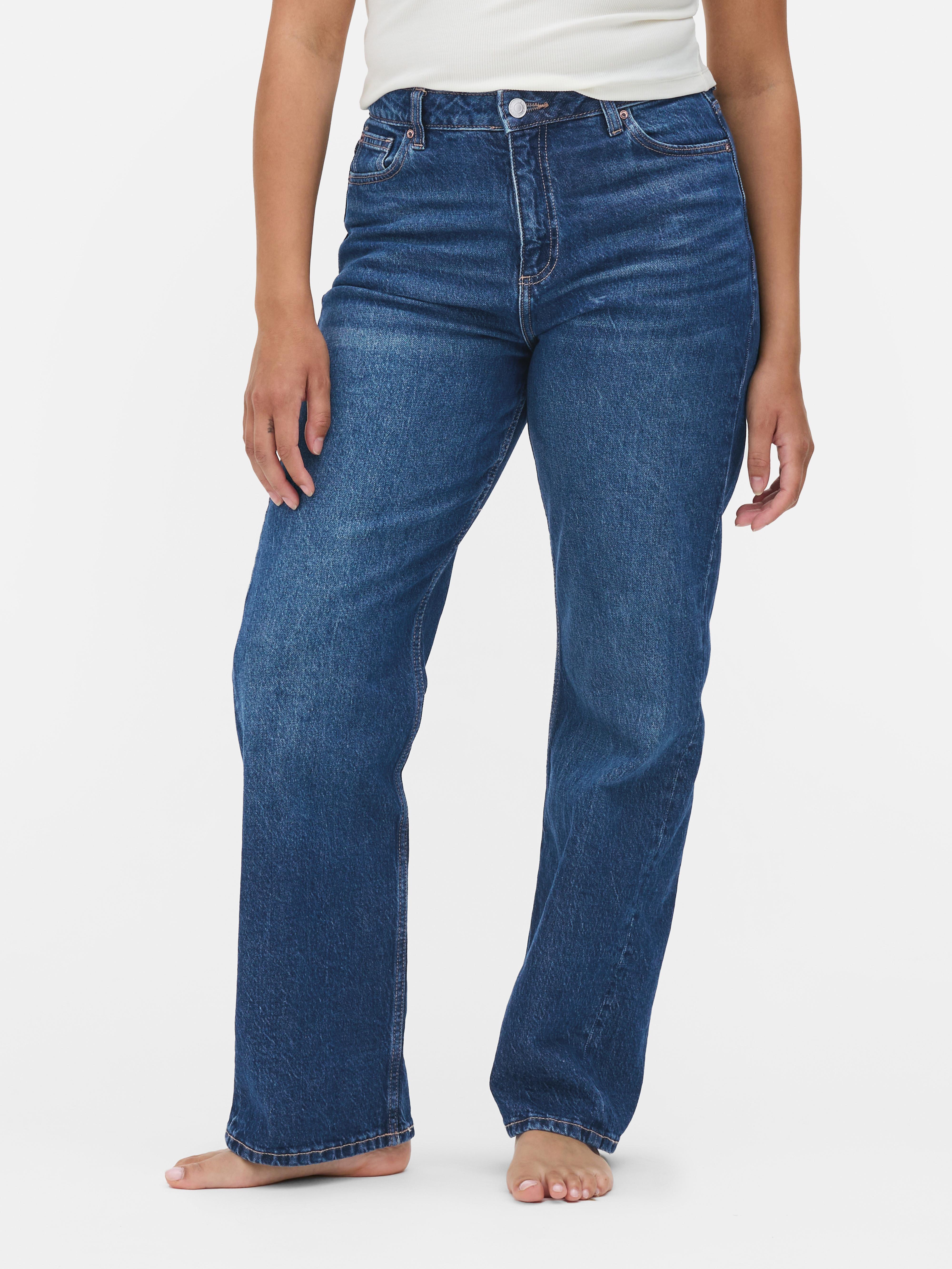 High-Waisted Straight-Leg Jeans