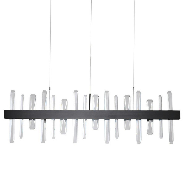 LAMPA WISZĄCA czarna 100cm ARCTIC LED kryształki