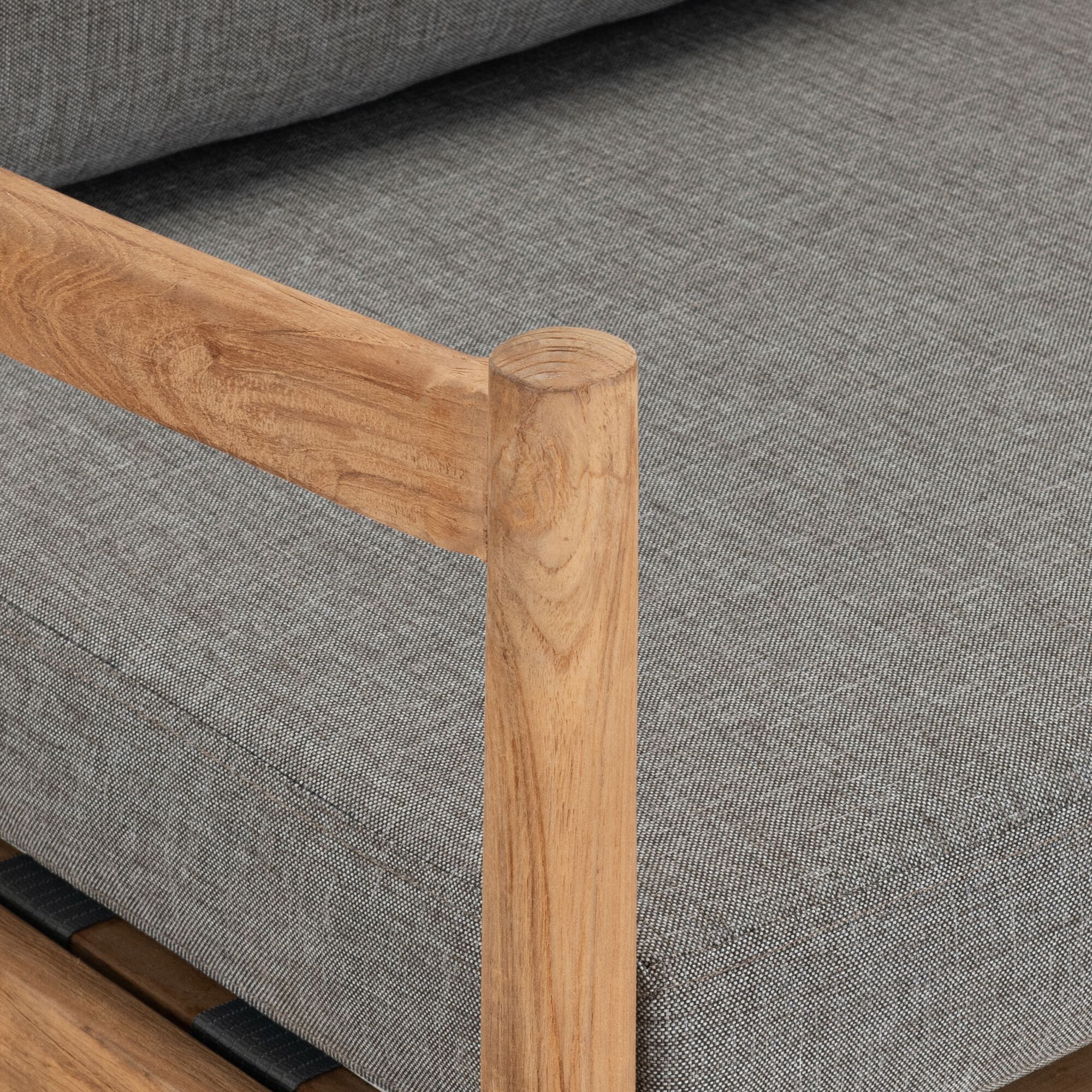 MARIOLU - Fauteuil de jardin en teck recyclé - gris