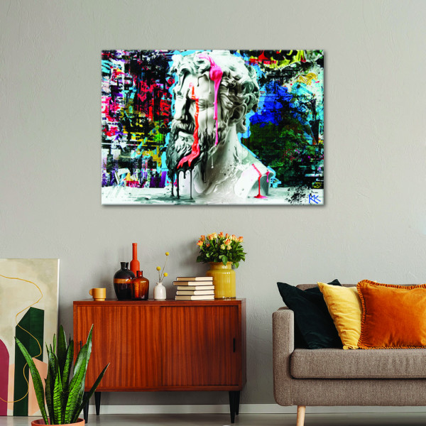 Feeby Obraz na płótnie, Rzeźba Posejdona Graffiti 60x40