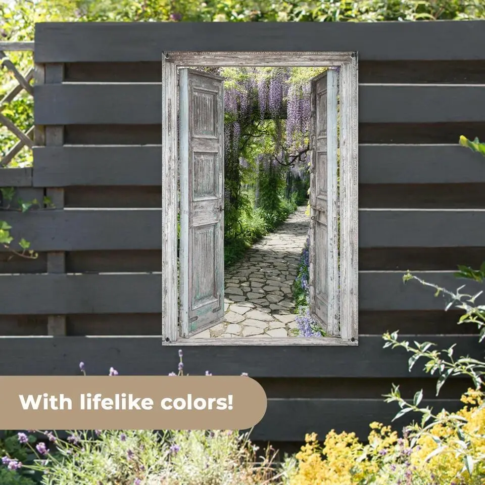 MuchoWow Tuinposter 80x120cm Doorkijk Bos Stenen Lente