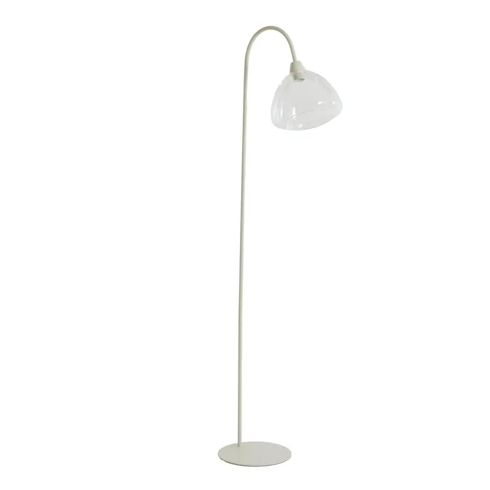 Light & Living - Bisho vloerlamp 47x28x160 cm - glas helder cr&egrave;me