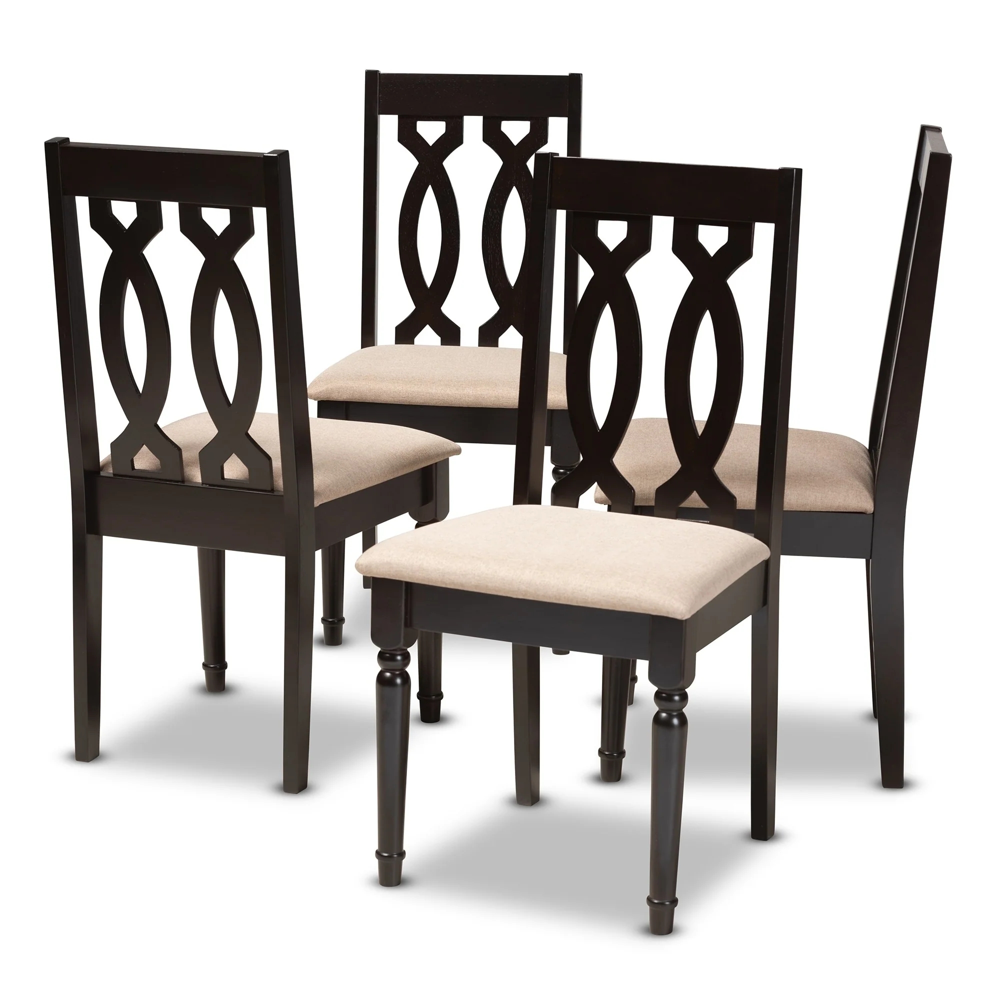 Modern and Contemporary Fabric 4-Piece Dining Chair Set