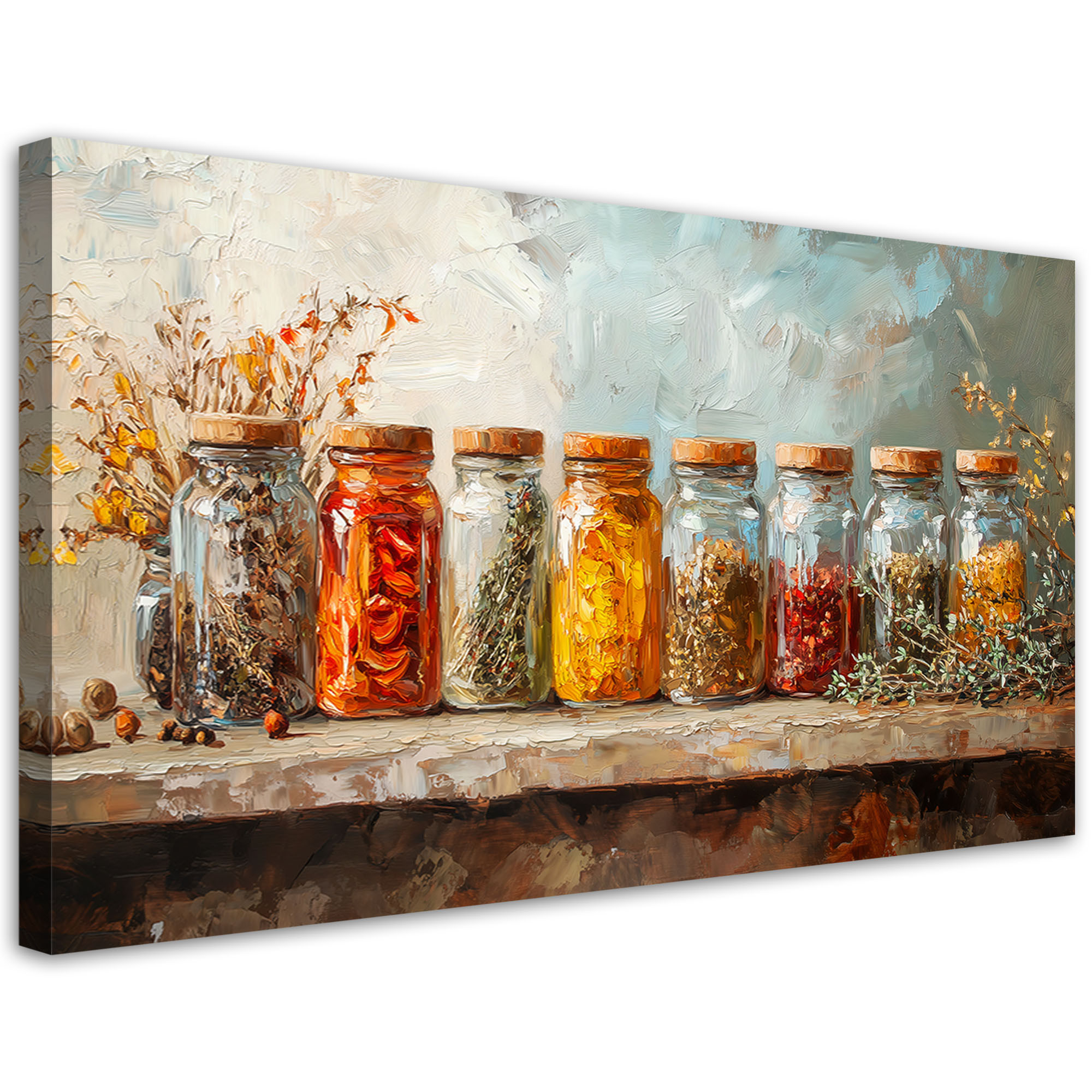 Feeby Obraz na płótnie, Zioła Przyprawy Kolorowe 120x60