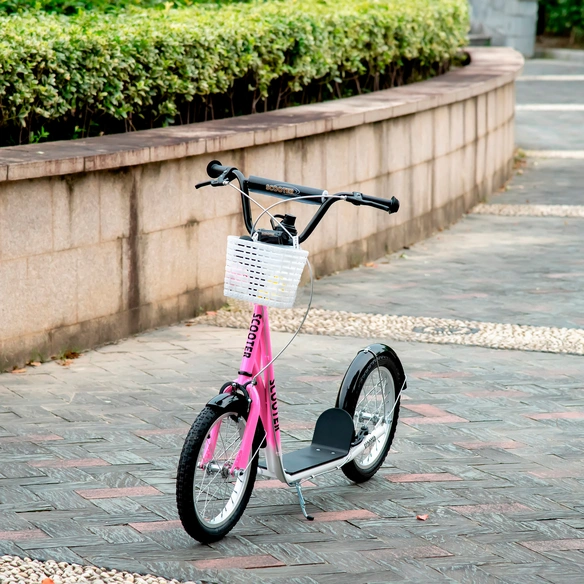 Kinderroller, höhenverstellbar, LxBxH: 139x58x96 cm, rosa/weiß
