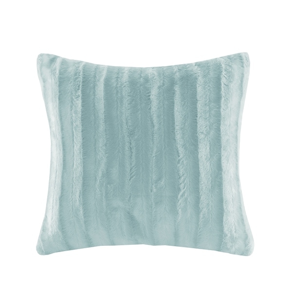 Silver Orchid La Plante Faux Fur Square Throw Pillow