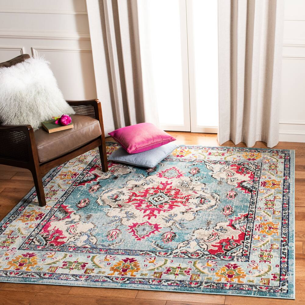 Safavieh Monaco 243 Rug, Blue/Fuchsia