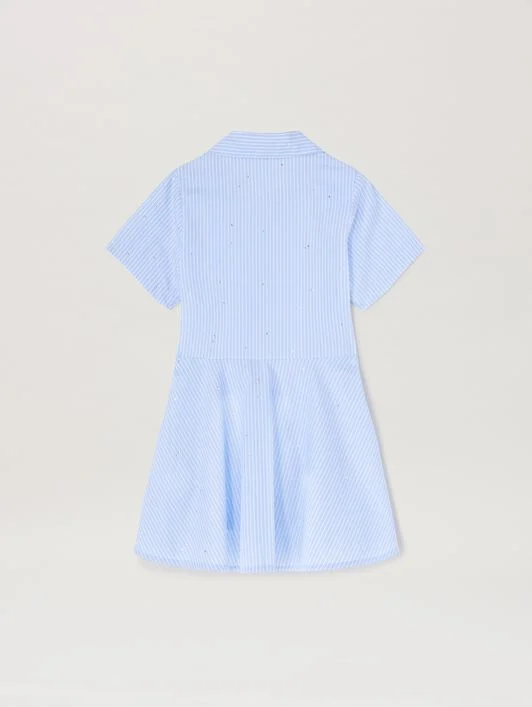 Rheinstone striped shirt dress