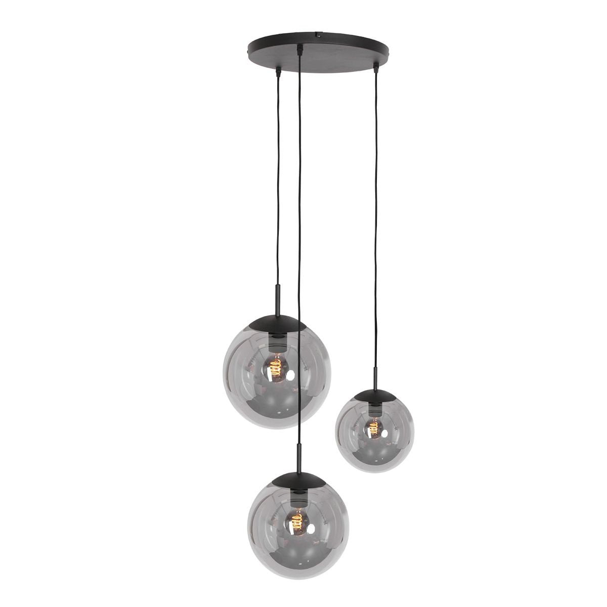 Steinhauer hanglamp bollique - 3 lichts - 40 x 200  cm - zwart