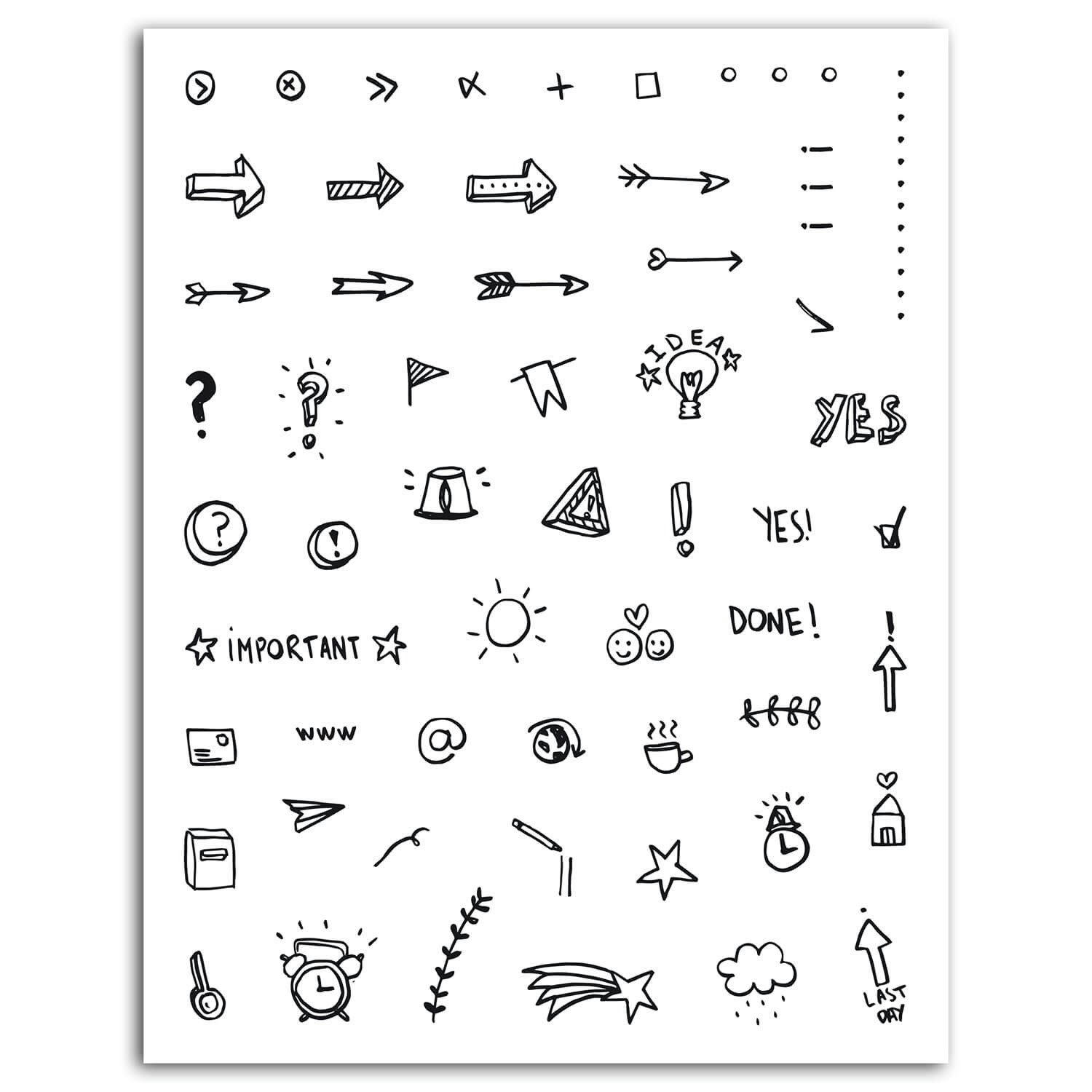 - Tampons crystal icônes bullet journal