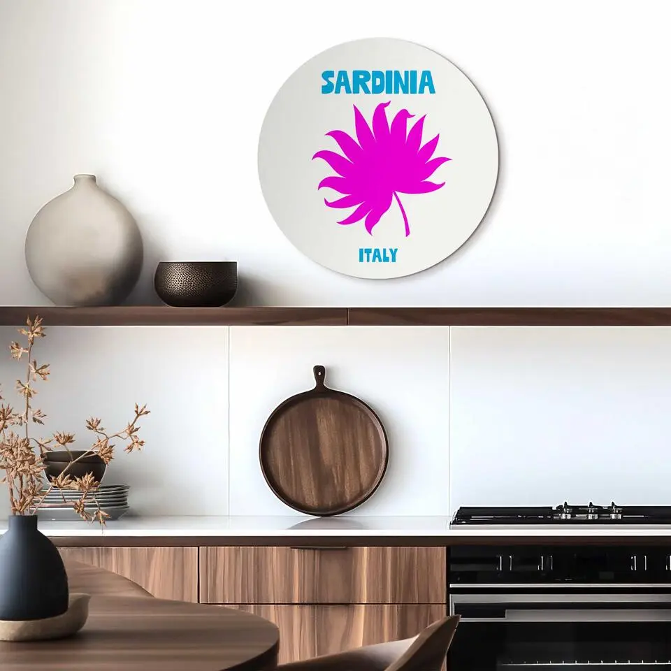 Glasschilderij Sardini? - &Oslash; 50 - Roze