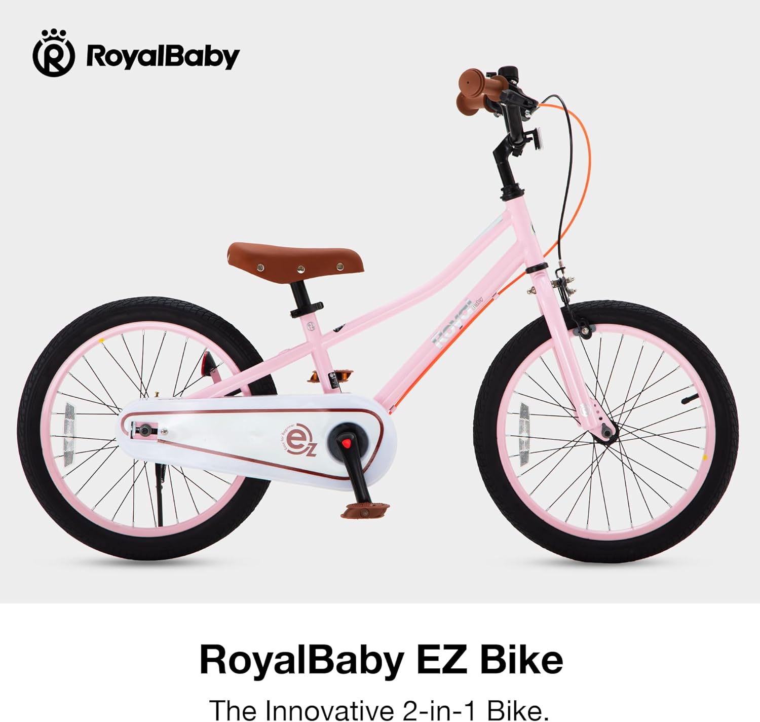 RoyalBaby Kids Bike, Terra EZ Balance to Pedal Convertable Bicycle, 14 16 18 Inch Easy Learn Balancing to Biking Boys Girls Ages 3-9 Years Beginners