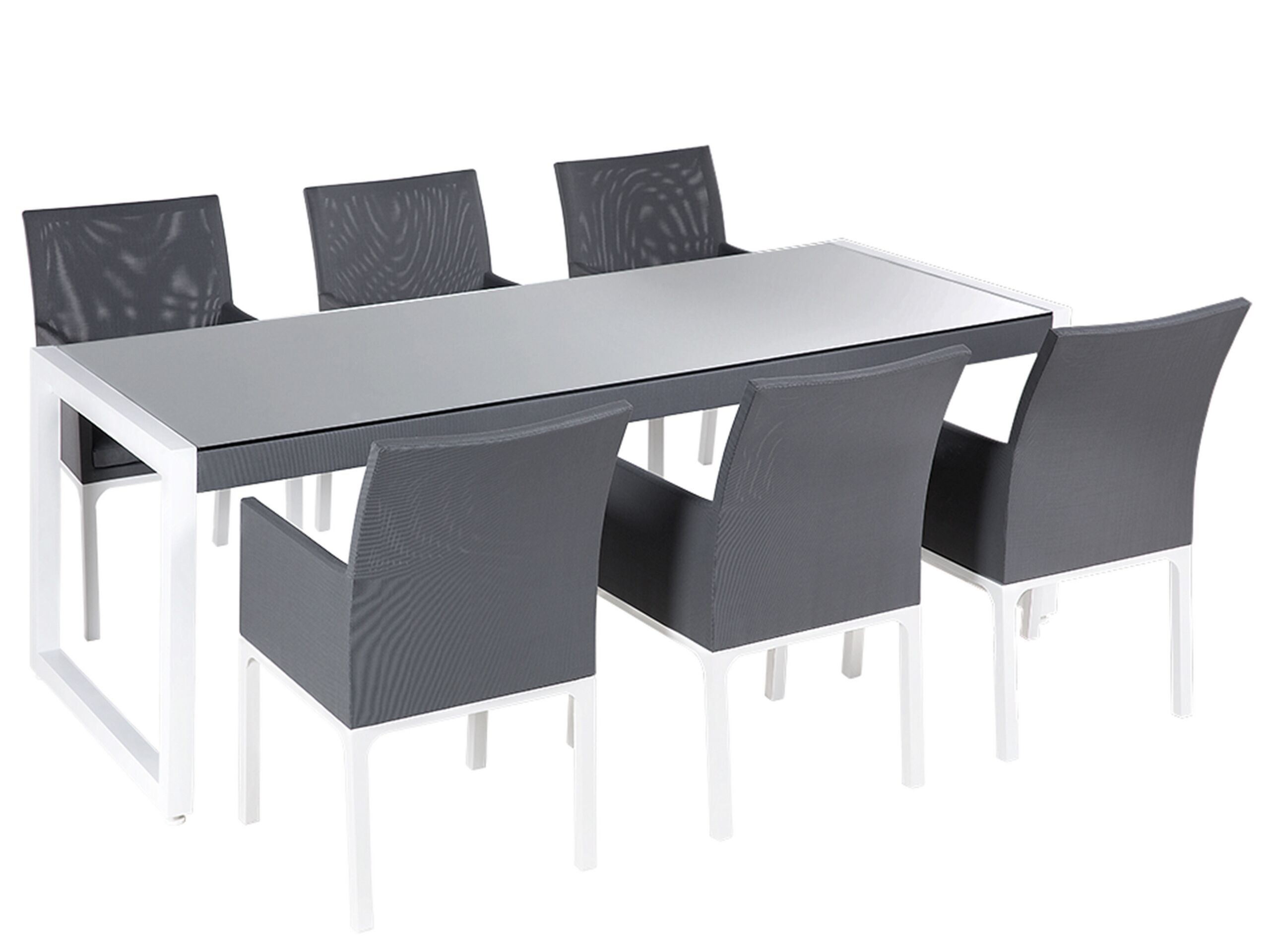 Zestaw ogrodowy 6 osób aluminium szary