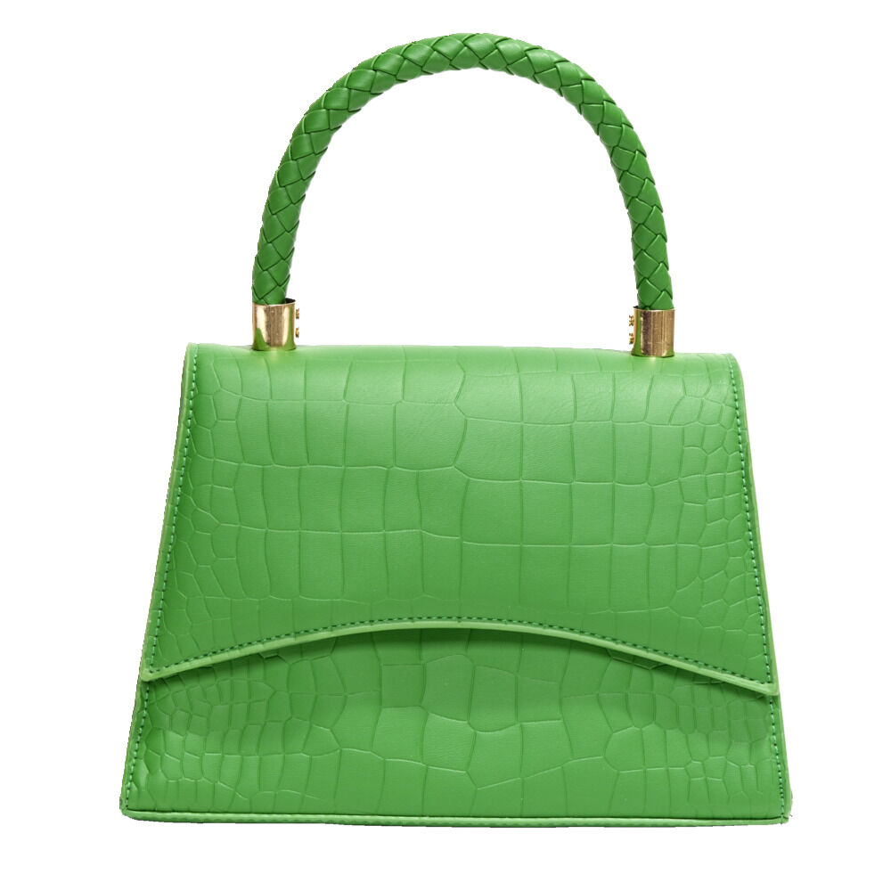 Sac à main simili effet croco avec bandoulière amovible 21x8xH15cm - 3 modèles