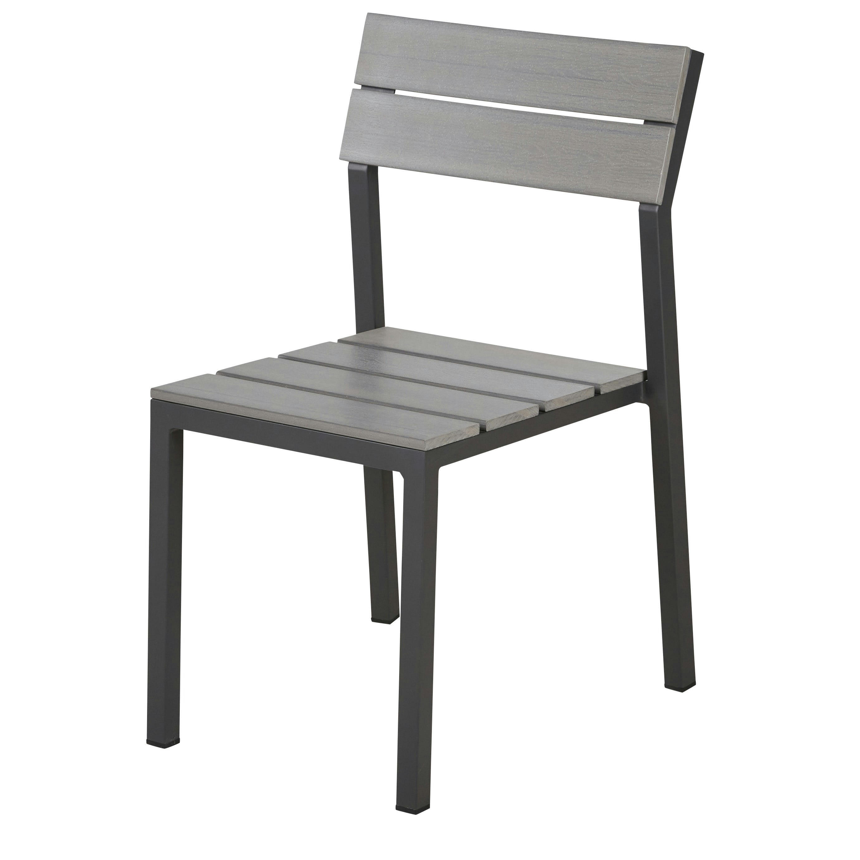 Escala - Chaises à dîner de jardin en composite gris clair et aluminium gris anthracite (x2)