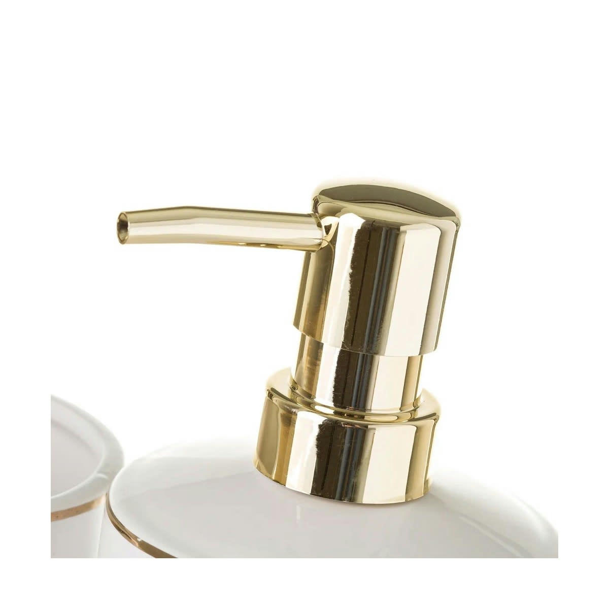 - Set salle de bain céramique blanc et or 3 pièces