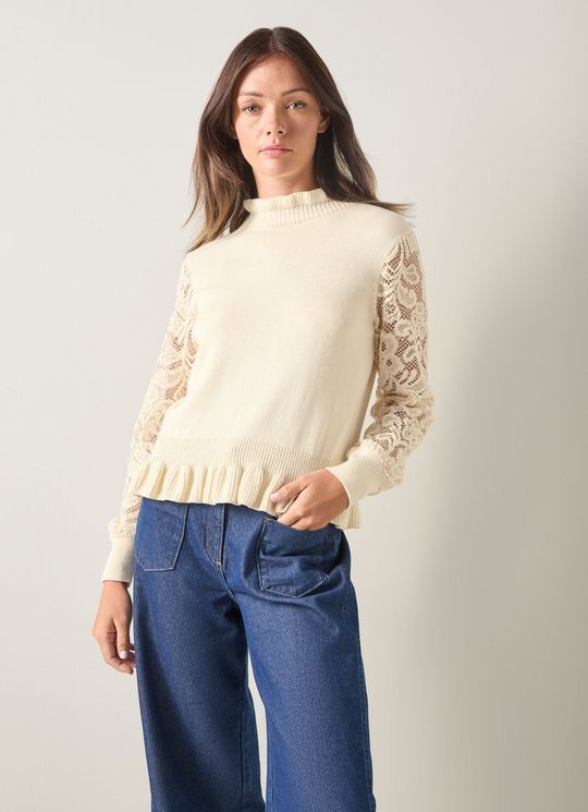 LKB LONDON VIV Cream Knitted Top