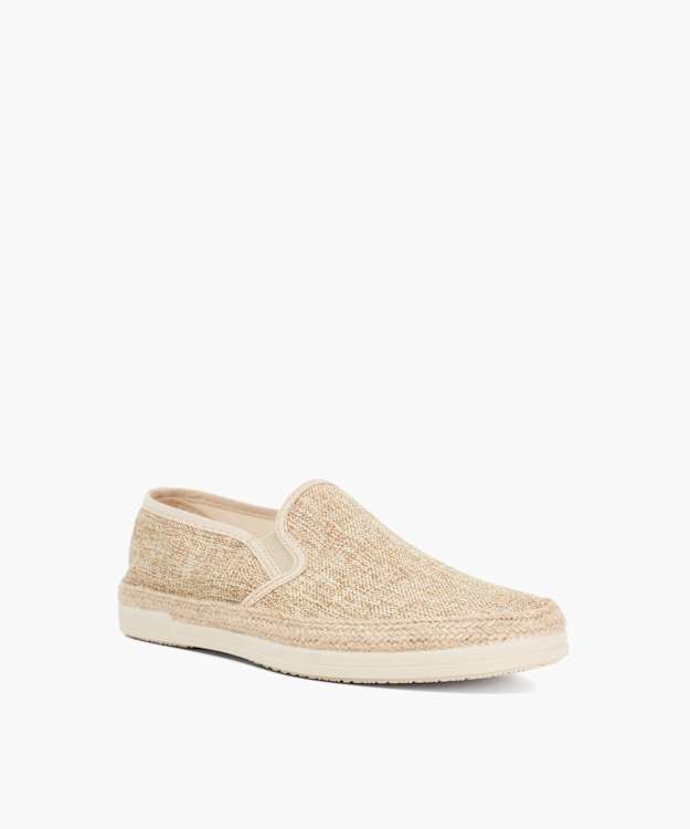 Findlayy Beige - Woven-Trim Casual Shoes