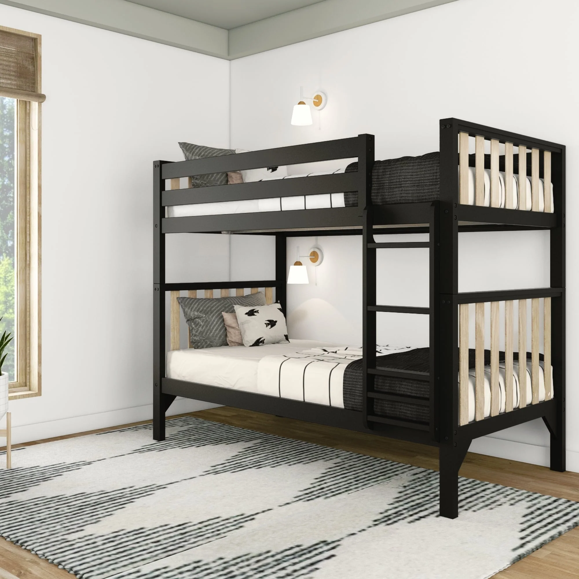 Max and Lily Scandinavian Twin Over Twin Bunk Bed