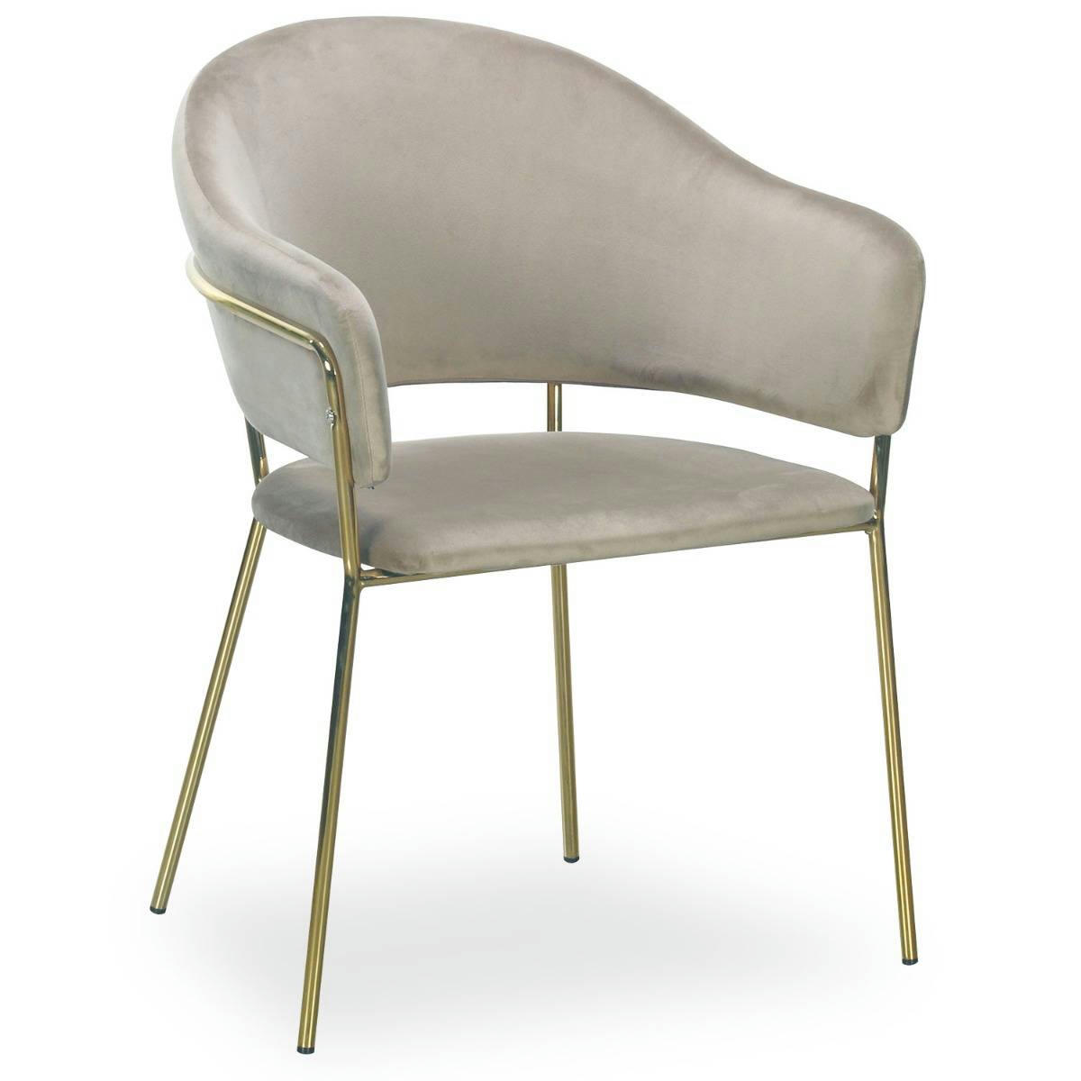 ULRICK - Lot de 2 chaises/fauteuils velours taupe