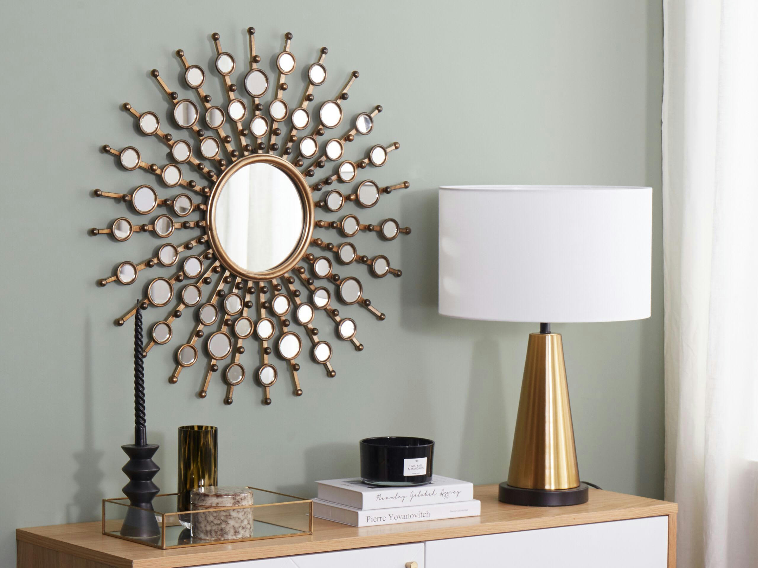 BLOIS - Miroir en métal doré 70x70