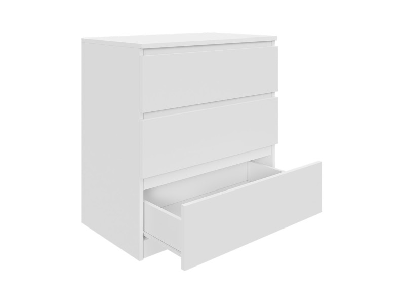 Komoda Biała 70 cm z 3 Szufladami - do salonu, sypialni