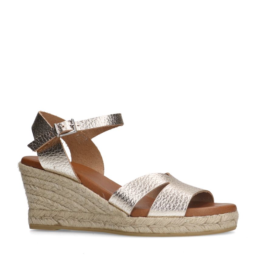 Manfield Goudkleurige leren sleehakken