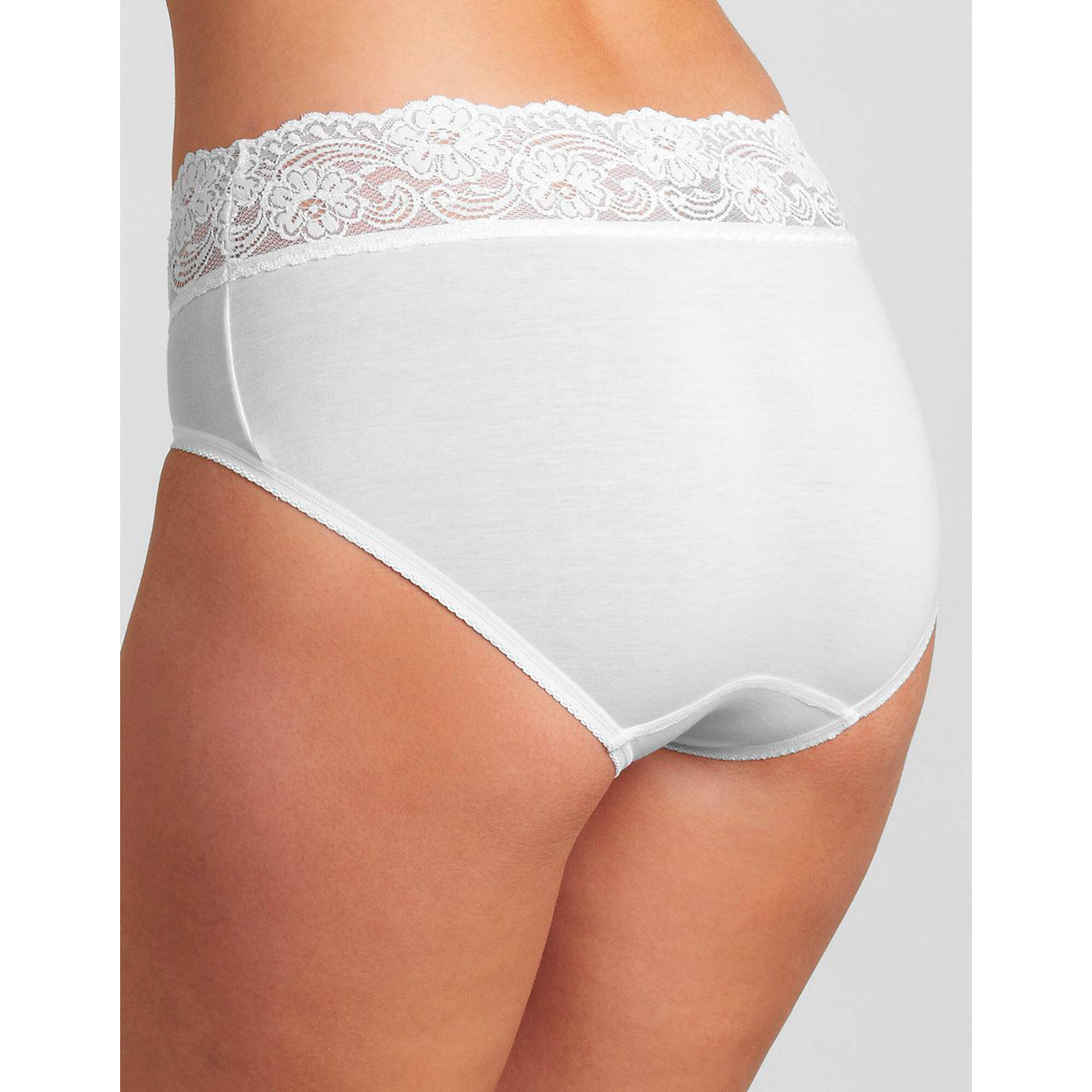 Slip coton et dentelle forme midi Romance - lot de 4 (3   1 gratuit)