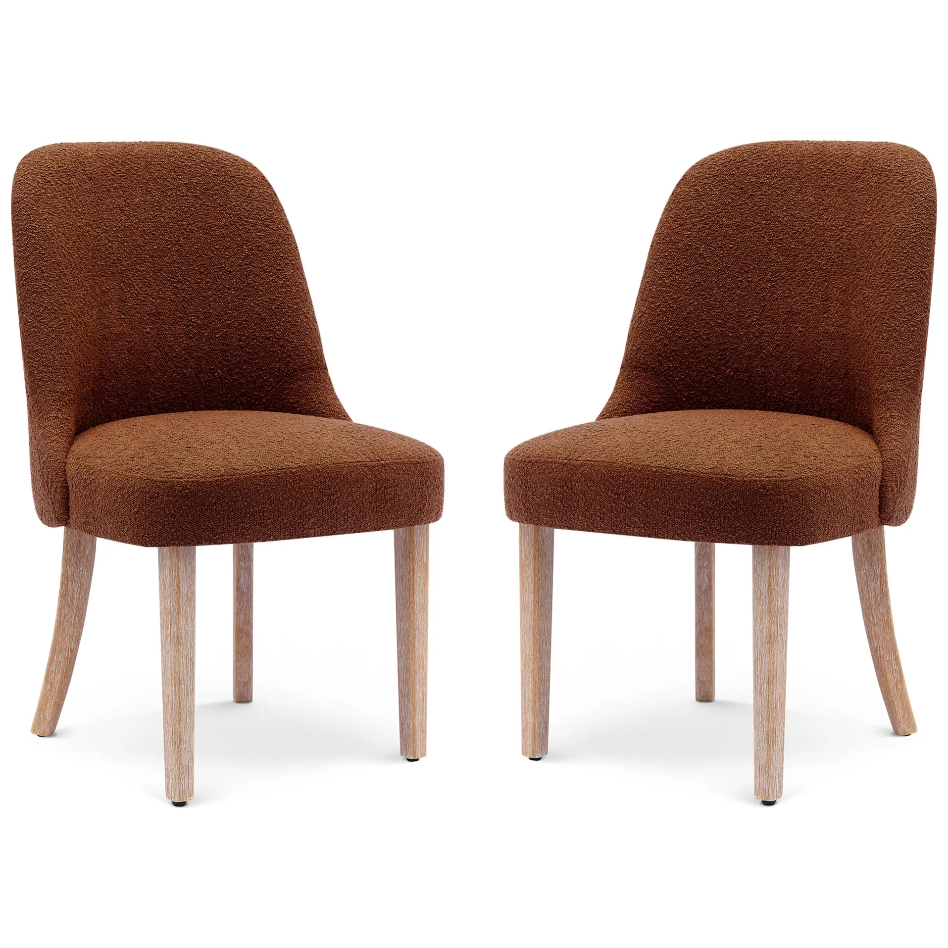 Boucle Polyester Upholstered Side Chair - Water/ Stain Resistant (Set of 2)
