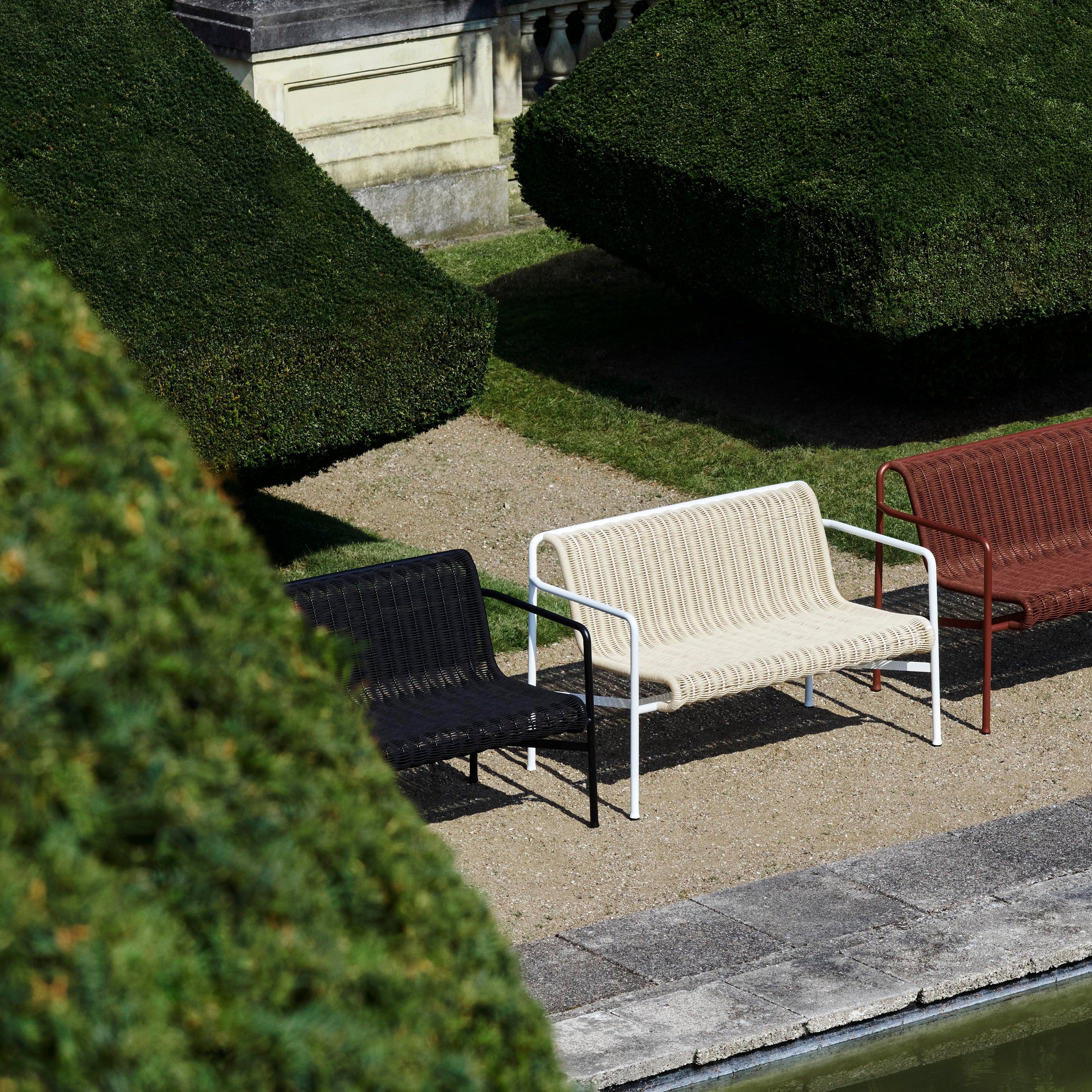 HAY Palissade Cord Tuinbank 2,5-zits met Armleuning - Antraciet