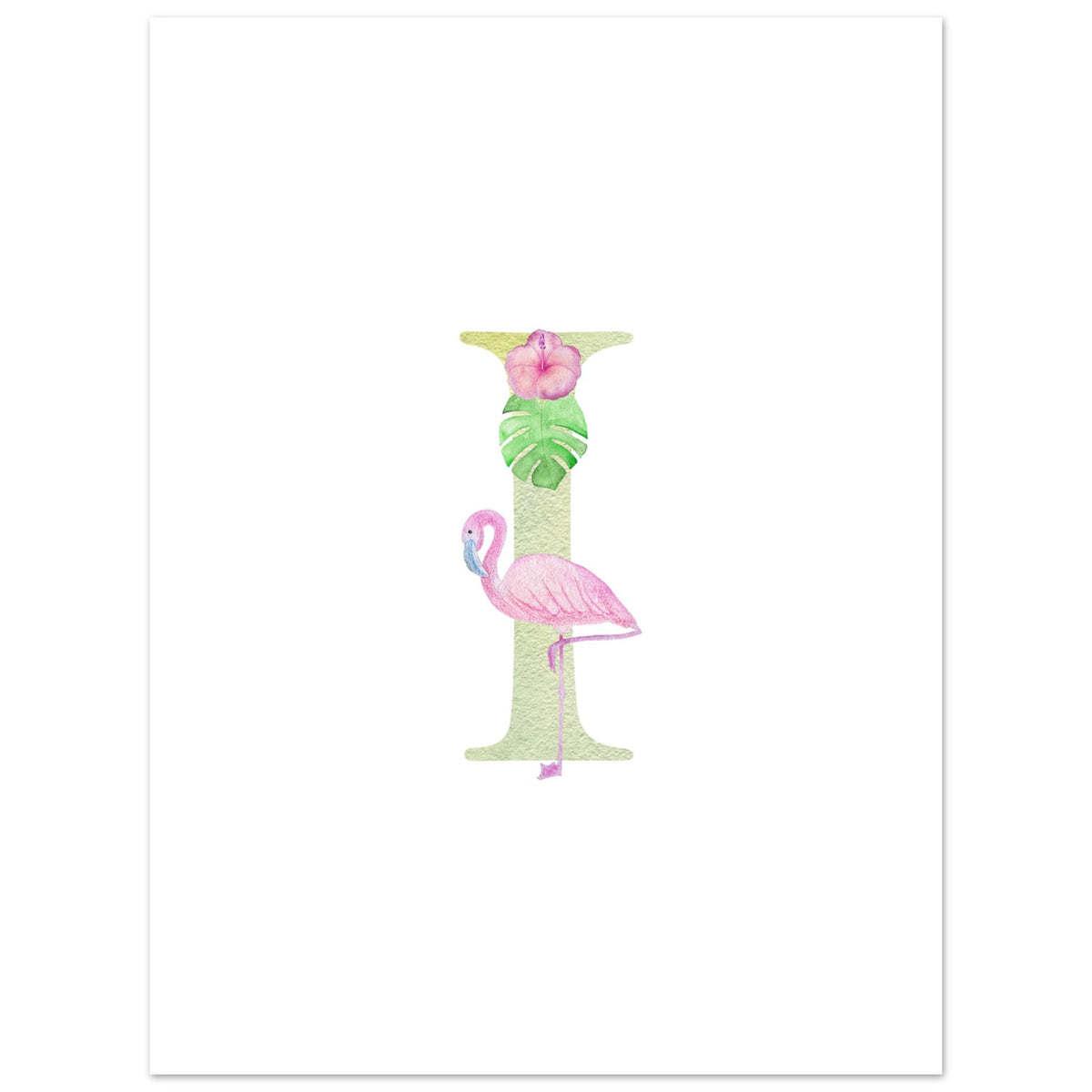 Artfulprints Poster Letter I kindernaam  - 30x40 cm - Meerkleurig
