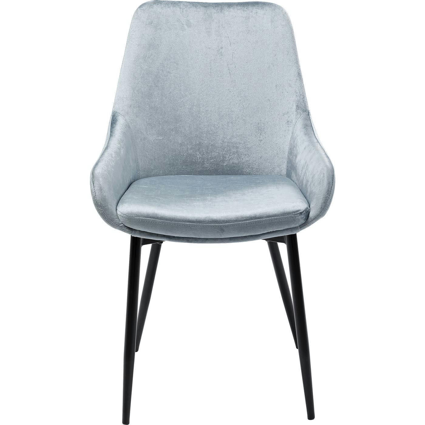 EAST SIDE - Chaise en velours gris et acier