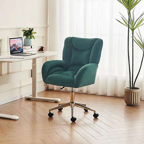 Chaise de bureau okwish en metal non pliable H. 88 cm interieur vert