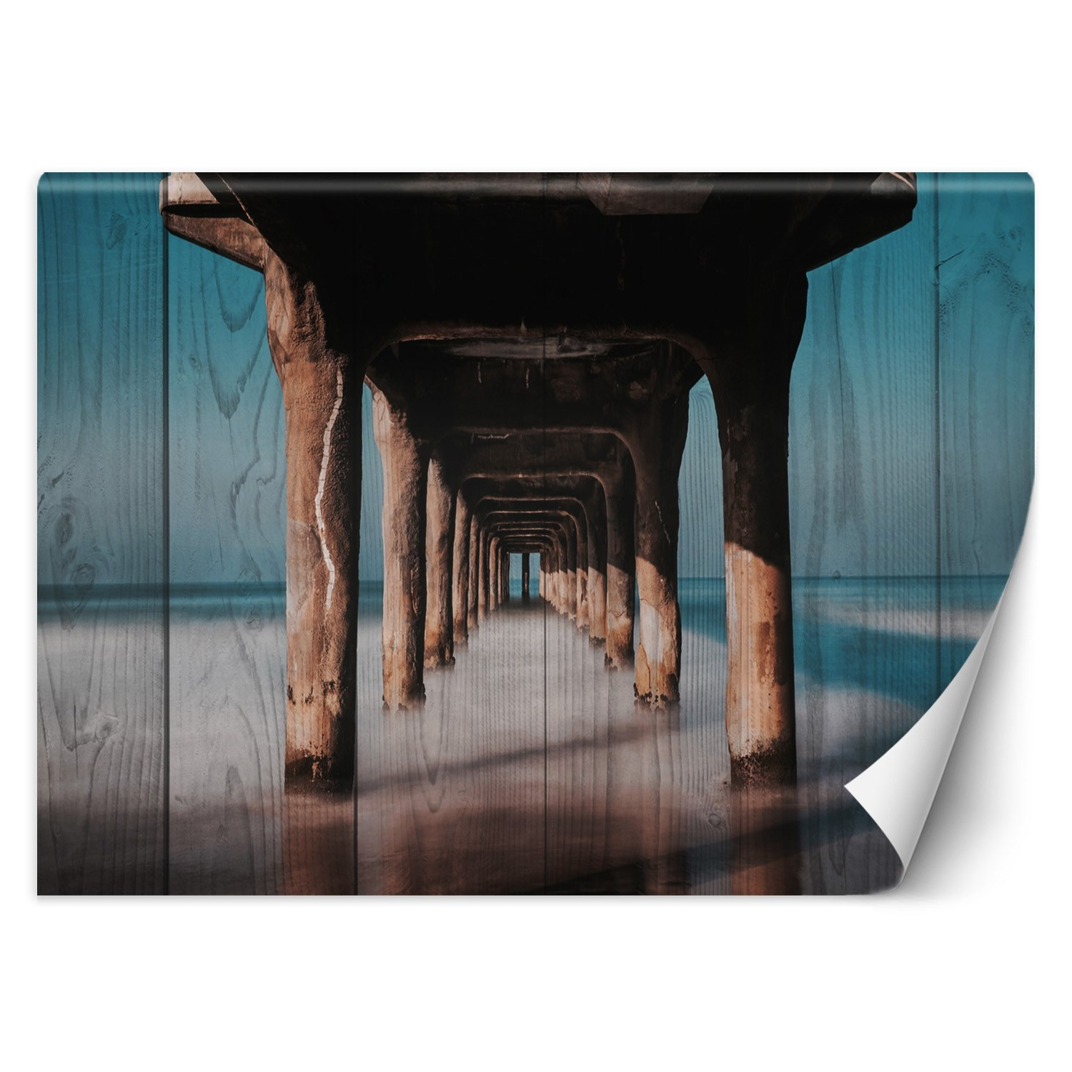 Feeby Fototapeta, Tunel drewniany pod molo 150x105