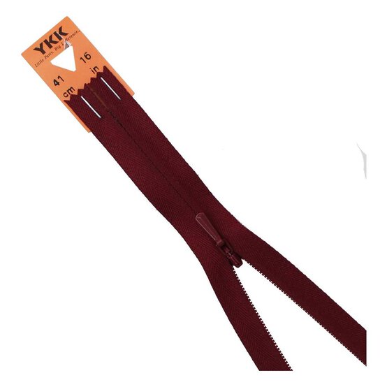 YKK Dark Wine Concealed Zip 41cm