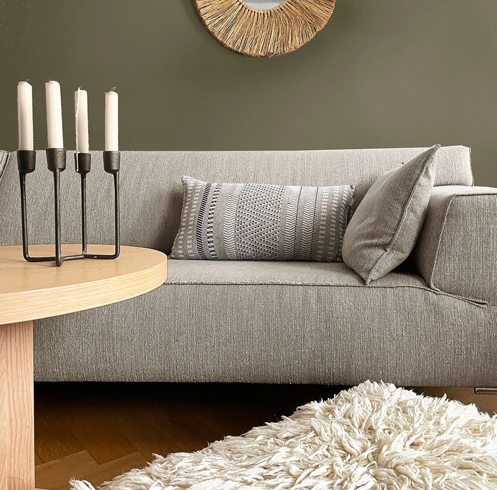 Malagoon Native Stripe Sierkussen 35 x 65 cm - Grijs