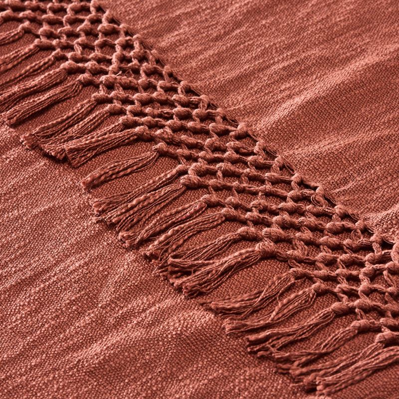 Macrame Rust Knot Throw