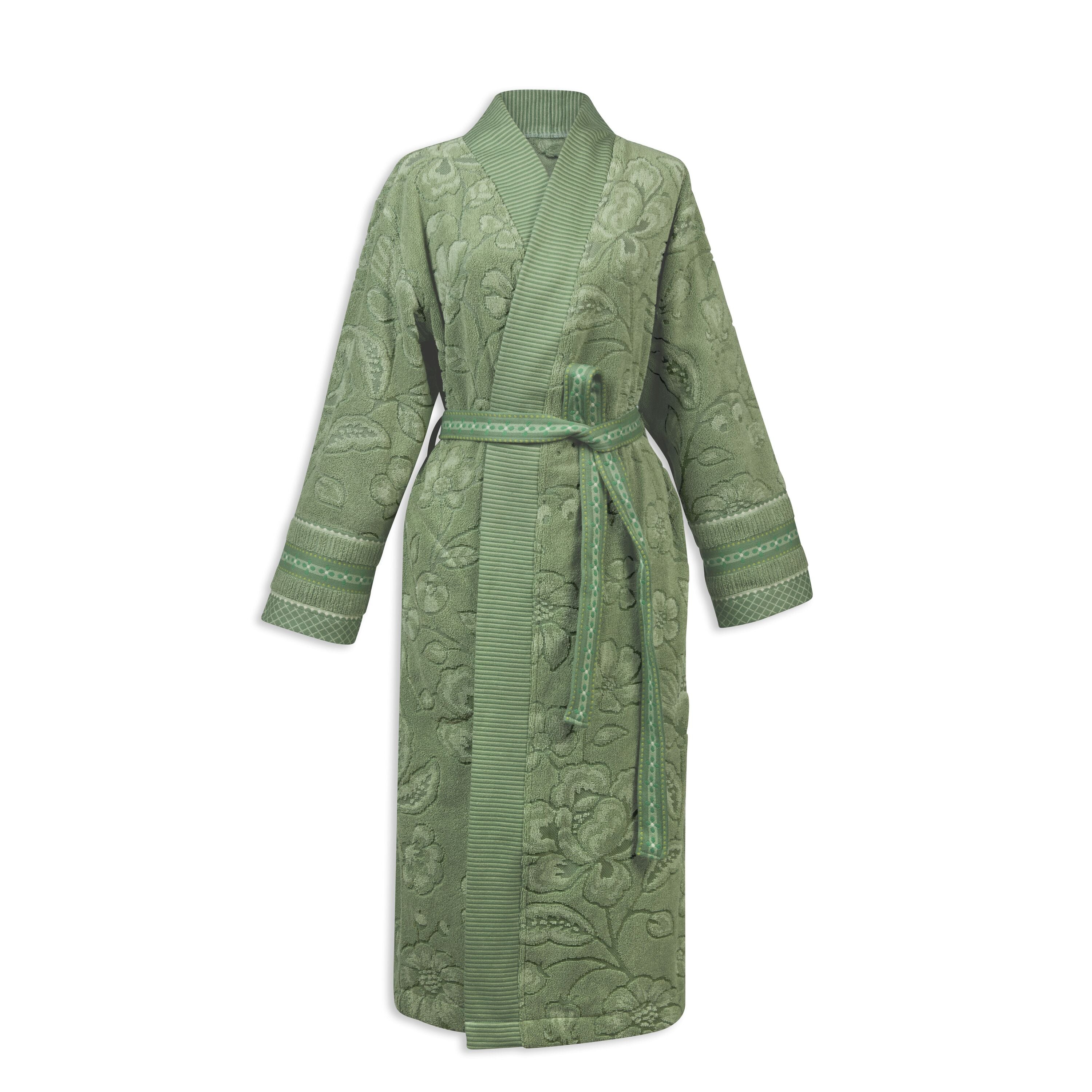 Pip Studio Jasmin Jacquard Badjas - Groen - XL